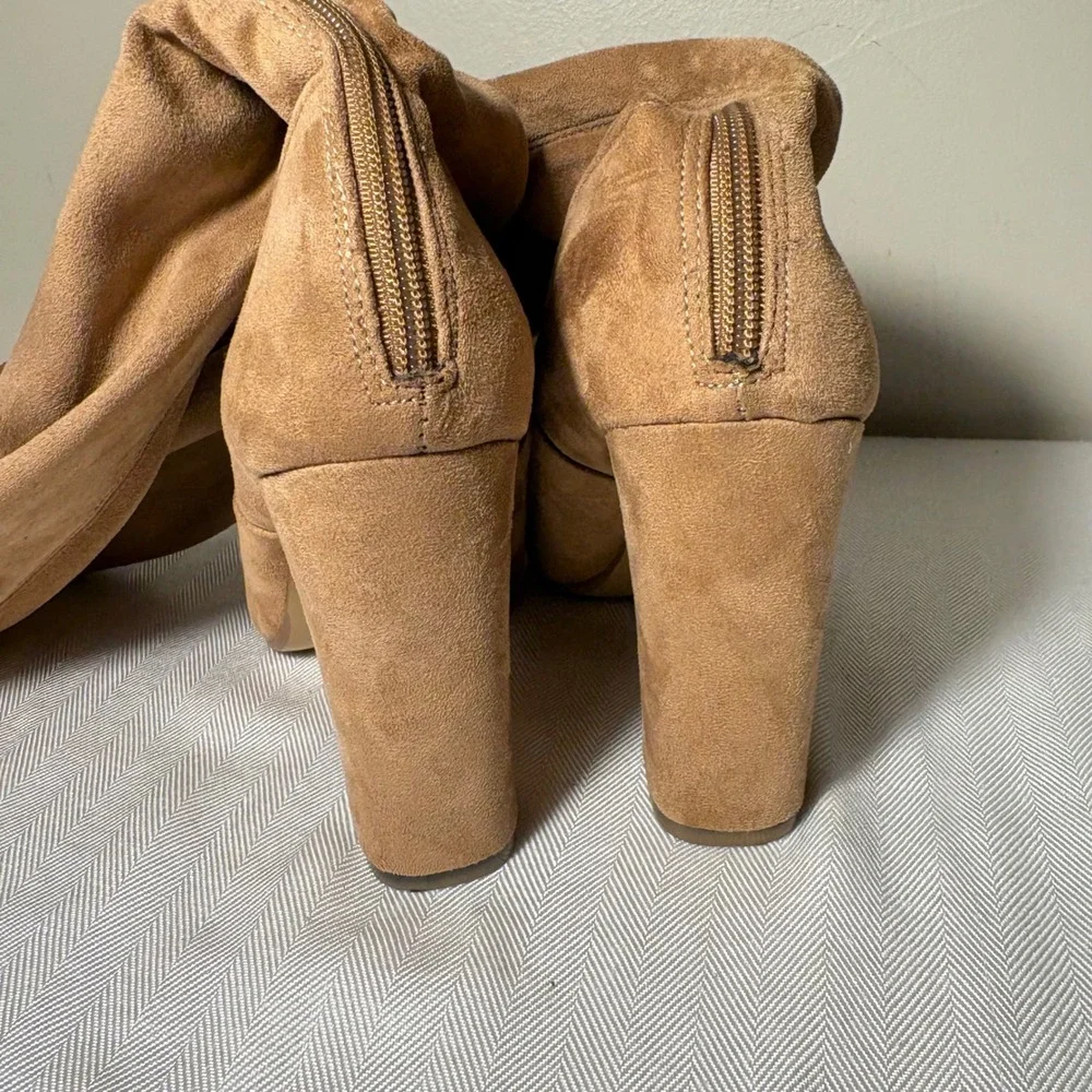 Steve Madden‎ Emotions Thigh High Over the Knee Pull On Sock Boots Block Heel 8